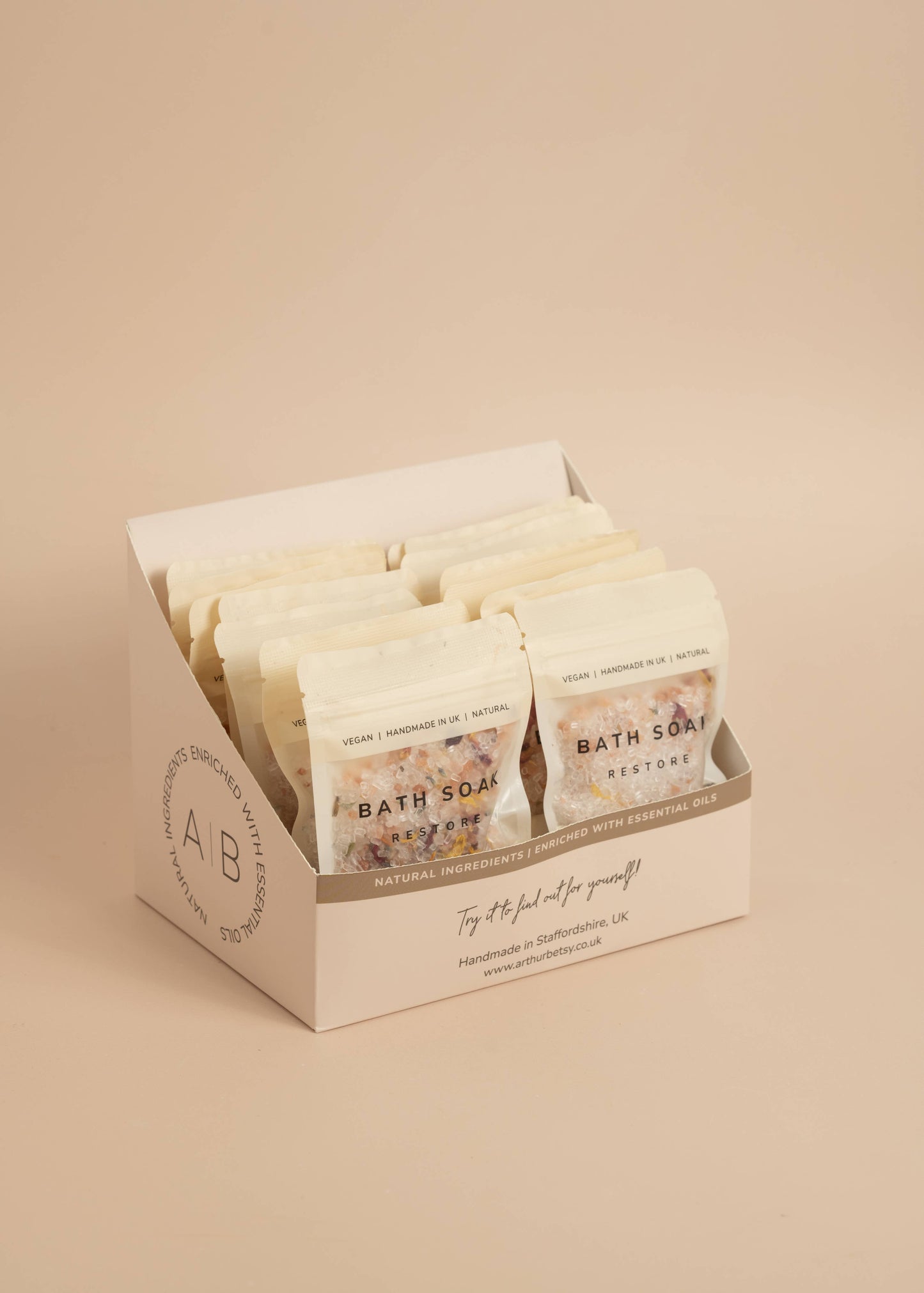 Bath salts pouch, Bath soak, Stocking fillers, Bath salt bag: Restore